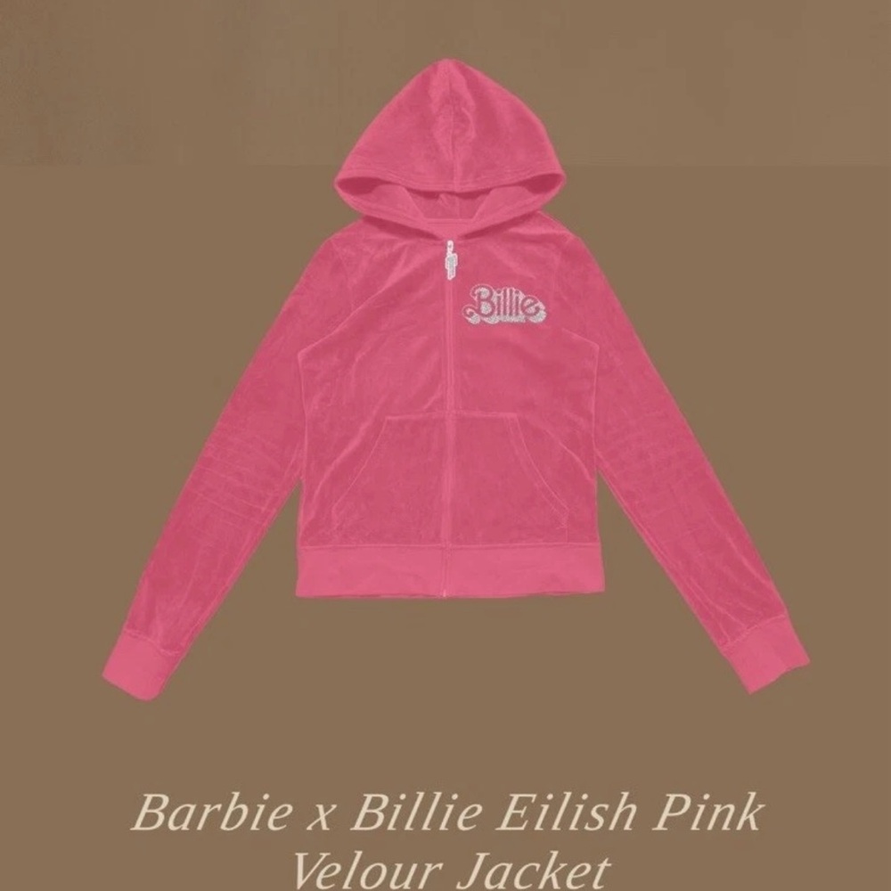 Billie Eilish Pink Zip-Up Hoodie - Picture 2 of 6